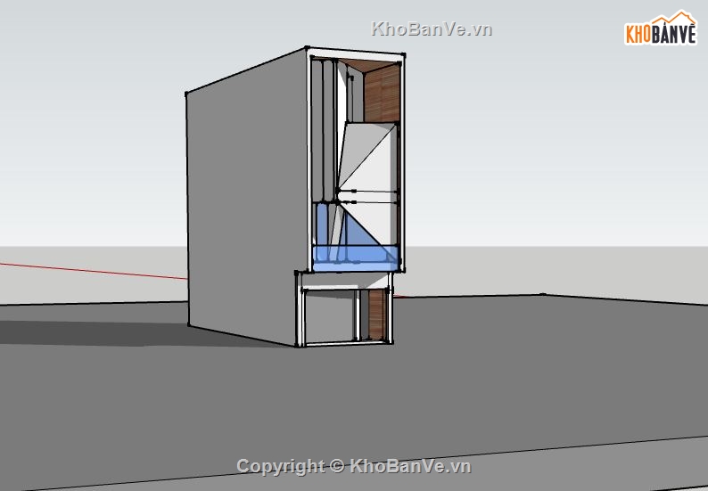 Bản vẽ nhà phố,sketchup phối cảnh,Bản vẽ